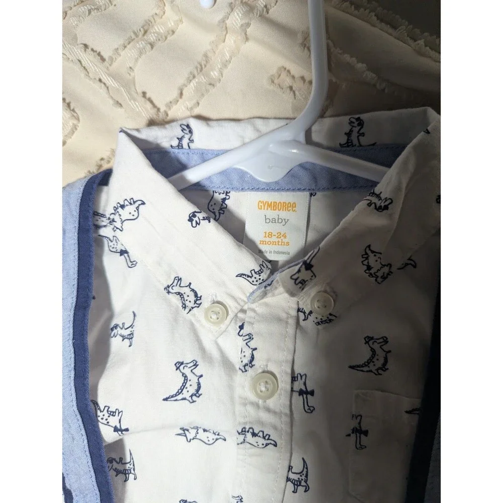 Gymboree Baby Boy Dino Suspender Set Wedding Dressed Up outfit Spring